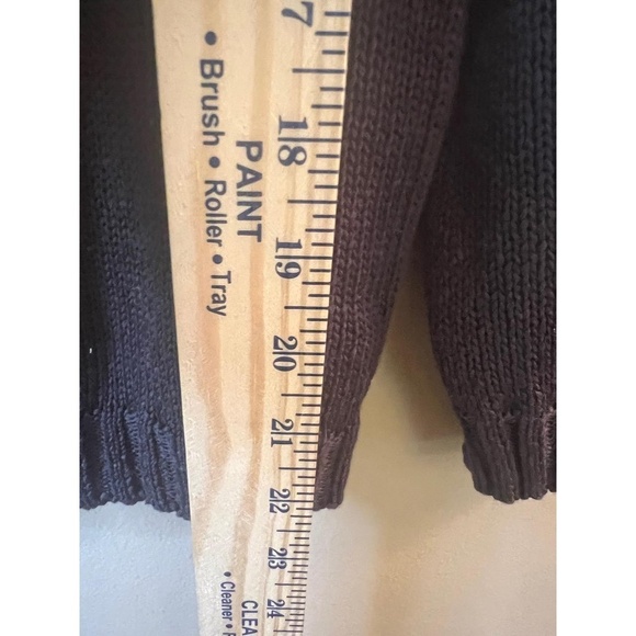 MaxMara Weekend Dark Brown Ruffled Neckline Long Sleeve Button Up Cardigan Large - Picture 10 of 10